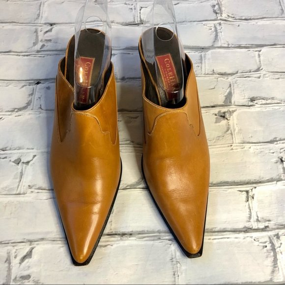 Cole Haan Country Vintage Leather Pointed Toe Mules - Picture 2 of 8